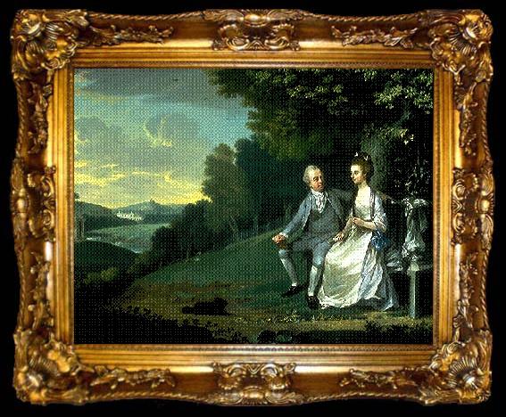 framed  James Holland Portrait of Sir Francis and Lady Dashwood at West Wycombe Park, ta009-2